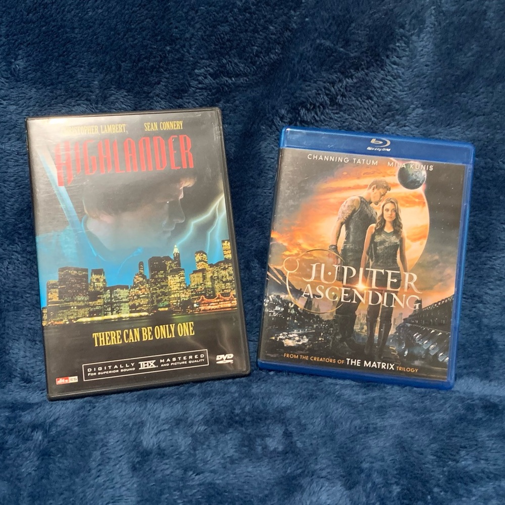 Highlander (DVD) and Jupiter Ascending (Blu-ray and DVD) Movies